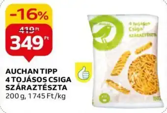Auchan AUCHAN TIPP 4 TOJÁSOS CSIGA SZÁRAZTÉSZTA 200 g ajánlat