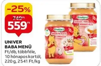 Auchan UNIVER BABA MENÜ 220g ajánlat