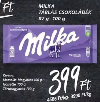 MILKA TÁBLÁS CSOKOLÁDÉK 87 g- 100 g