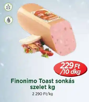 Real Finonimo Toast sonkás szelet kg ajánlat