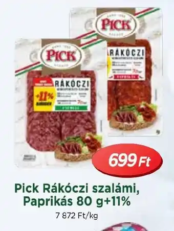 Pick Rákóczi szalámi, Paprikás 80 g+11%