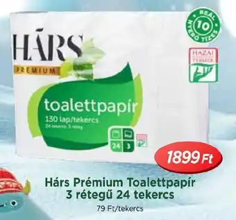 Real Hárs Prémium Toalettpapír 3 rétegű 24 tekercs ajánlat
