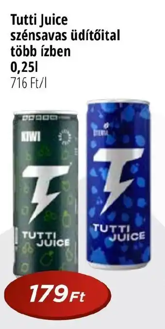 Tutti Juice szénsavas üdítőital több ízben 0,25l
