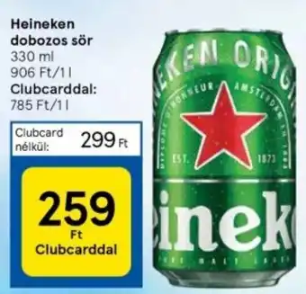 Tesco Heineken dobozos sör 330 ml ajánlat
