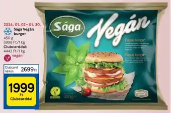 Tesco Sága Vegán burger 450g ajánlat