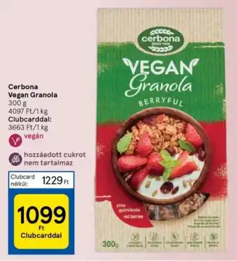 Tesco Cerbona Vegan Granola 300 g ajánlat