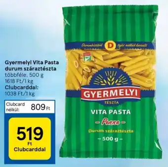 Tesco Gyermelyi Vita Pasta durum száraztészta többféle, 500 g ajánlat