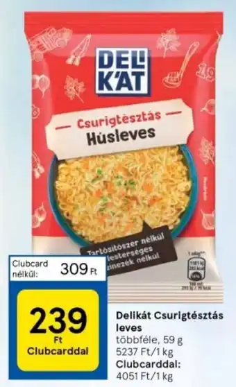 Tesco Delikát Csurigtésztás leves 59g ajánlat