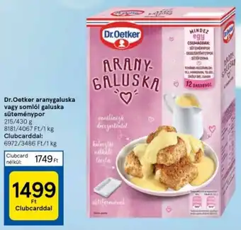 Tesco Dr.Oetker aranygaluska vagy somlói galuska süteménypor 215/430g ajánlat