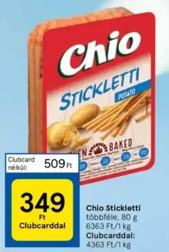 Tesco Chio Stickletti többfél 80 g ajánlat