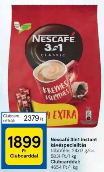 NESCAFE 3in1 instant kávéspecialitás többféle, 24x17 g/cs