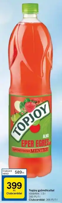 Tesco Topjoy gyümölcsital többféle, 1,5l ajánlat