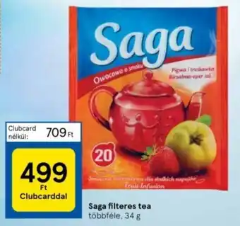 Tesco Saga filteres tea többféle, 34 g ajánlat
