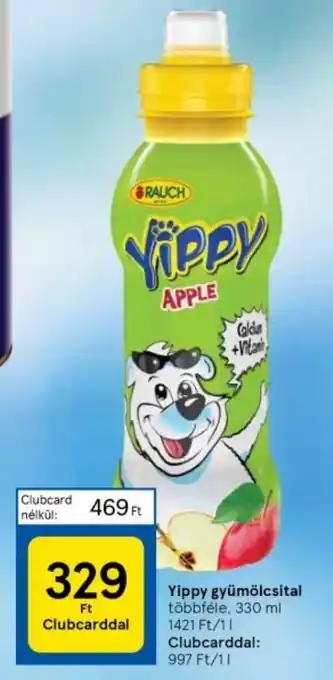 Tesco Yippy gyümölcsital többféle, 330 ml ajánlat
