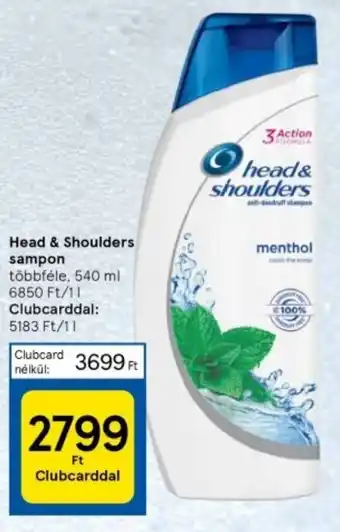Tesco Head & Shoulders sampon többféle, 540 ml ajánlat