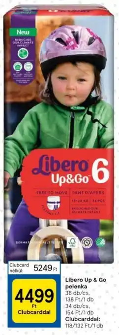 Tesco Libero Up & Go pelenka 38 db/cs ajánlat