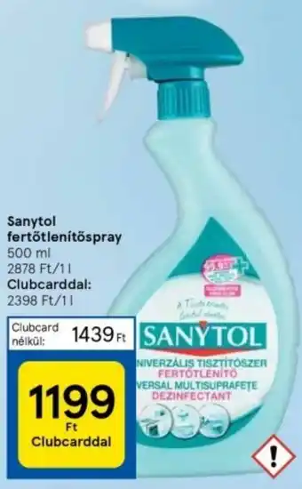 Tesco Sanytol fertőtlenítőspray 500 ml ajánlat