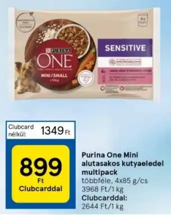 Tesco Purina One Mini alutasakos kutyaeledel multipack többféle, 4x85 g/cs ajánlat