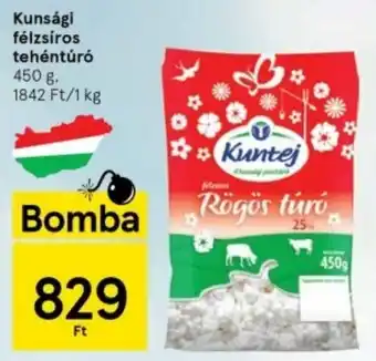 Tesco Kunsági félzsíros tehéntúró 450 g ajánlat