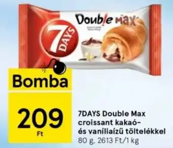 Tesco 7DAYS Double Max croissant kakaó- és vaníliaízű töltelékkel 80 g ajánlat