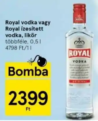 Tesco Royal vodka vagy Royal ízesített vodka, likör többféle, 0,5l ajánlat