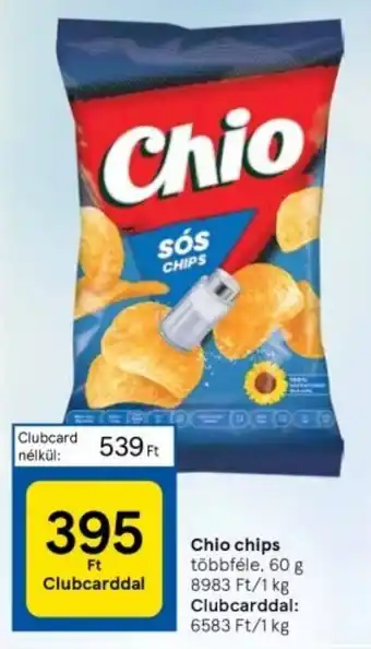Tesco Chio chips többféle, 60 g ajánlat