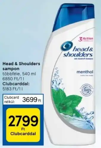 Tesco Head & Shoulders sampon többféle, 540 ml ajánlat