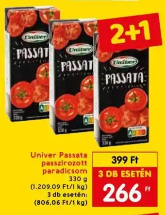Spar Univer Passata passzírozott paradicsom 330g ajánlat