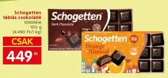 Spar Schogetten táblás csokoládé 100g ajánlat