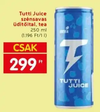 Tutti Juice szénsavas üditőital, tea 250ml