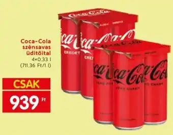 Spar Coca-Cola szénsavas üdítőital 4x0,33l ajánlat