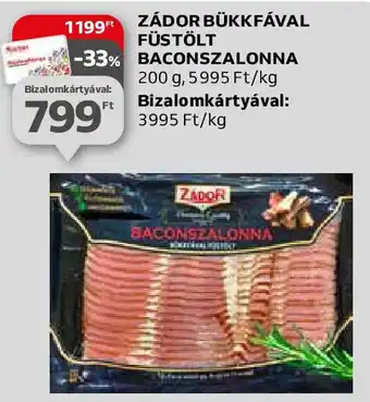 Auchan ZÁDOR BÜKKFÁVAL FÜSTÖLT BACONSZALONNA 200 g ajánlat
