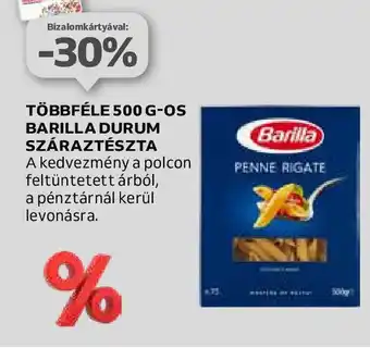 Auchan TÖBBFÉLE 500 G-OS BARILLA DURUM SZÁRAZTÉSZTA ajánlat