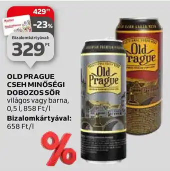 Auchan OLD PRAGUE CSEH MINŐSÉGI DOBOZOS SÖR 0,5l ajánlat
