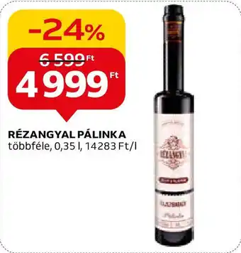 Auchan RÉZANGYAL PÁLINKA többféle, 0,35 I ajánlat