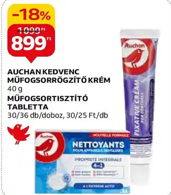 Auchan AUCHAN KEDVENC MŰFOGSORRÖGZÍTŐ KRÉM 40g ajánlat