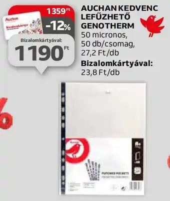 Auchan AUCHAN KEDVENC LEFŰZHETŐ GENOTHERM ajánlat