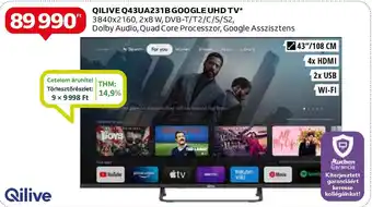 Auchan QILIVE Q43UA231B GOOGLE UHD TV ajánlat