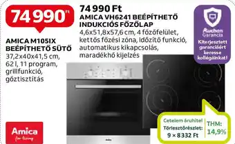 Auchan AMICA VH6241 BEÉPÍTHETŐ INDUKCIÓS FŐZŐLAP ajánlat