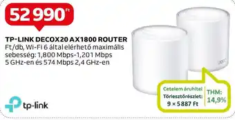 Auchan TP-LINK DECOX20 AX1800 ROUTER ajánlat