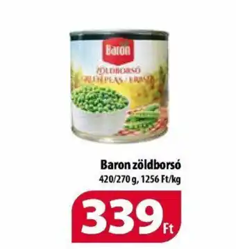Coop Baron zöldborsó 420g ajánlat