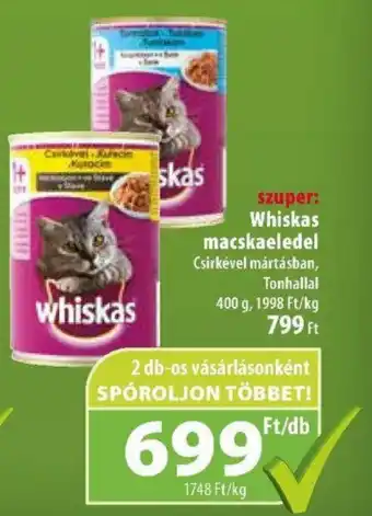 Coop Whiskas macskaeledel 400g ajánlat