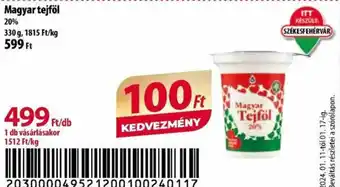 Coop Magyar tejföl 330g ajánlat