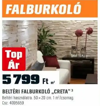 BELTÉRI FALBURKOLÓ ,,CRETA"