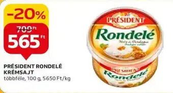 Auchan PRÉSIDENT RONDELÉ KRÉMSAJT 100 g ajánlat