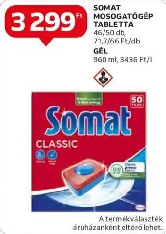 Auchan SOMAT MOSOGATÓGÉP TABLETTA 46/50 db ajánlat