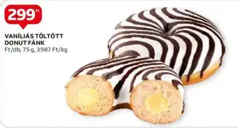 Auchan VANÍLIÁS TÖLTÖTT DONUT FÁNK Ft/db, 75 g ajánlat