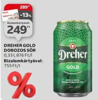 Auchan DREHER GOLD DOBOZOS SÖR 0,33l ajánlat