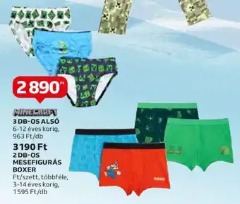 Auchan MINECRAFT 3 DB-OS ALSÓ 6-12 éves korig ajánlat