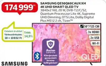 Auchan SAMSUNG QE50Q60CAUXXH 4K UHD SMART QLED TV ajánlat